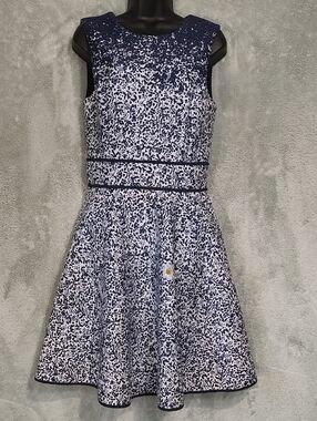 Cynthia Rowley Black Dress with Navy Floral Accent
